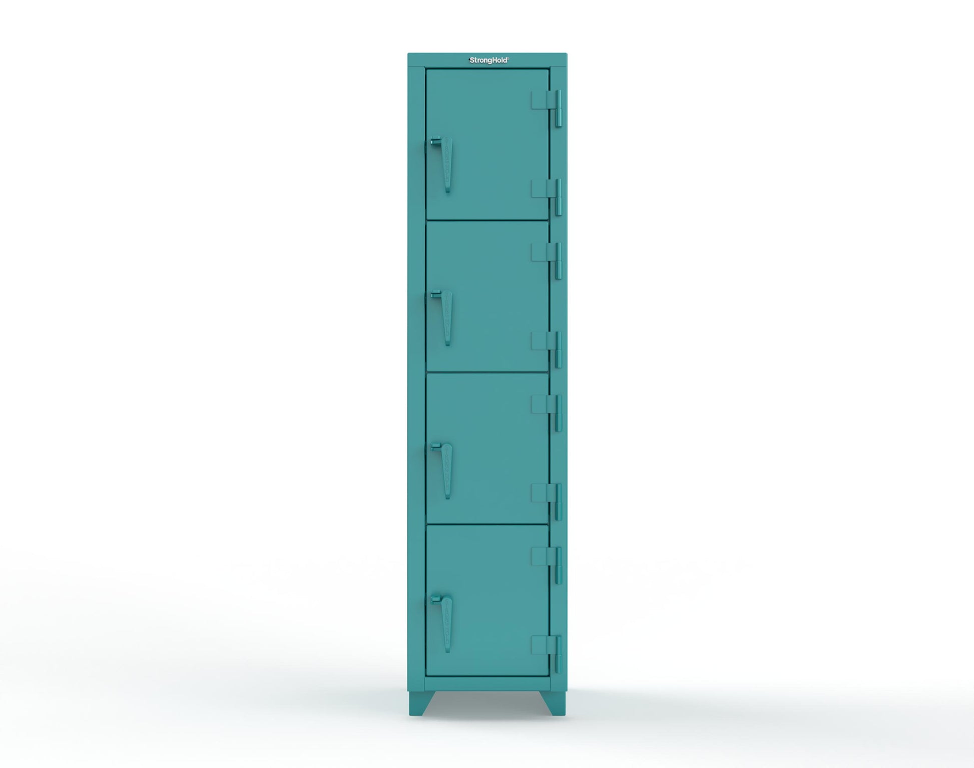 Extra Heavy Duty 14 GA 4-Tier Locker, 4 Compartments - 18 in. W x 18 in. D x 75 in. H - 1.66-4D-18-4T-L-5021