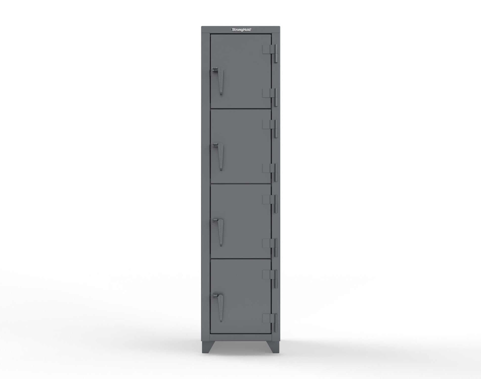 Extra Heavy Duty 14 GA 4-Tier Locker, 4 Compartments - 18 in. W x 18 in. D x 75 in. H - 1.66-4D-18-4T-L-7024
