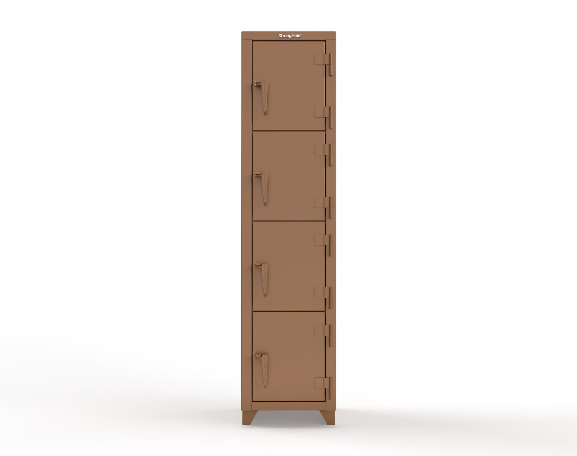 Extra Heavy Duty 14 GA 4-Tier Locker, 4 Compartments - 18 in. W x 18 in. D x 75 in. H - 1.66-4D-18-4T-L-8008