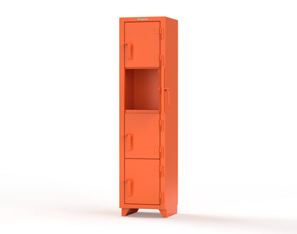 Extra Heavy Duty 14 GA 4-Tier Locker, 4 Compartments - 18 in. W x 18 in. D x 75 in. H - 1.66-4D-18-4T-L-2009
