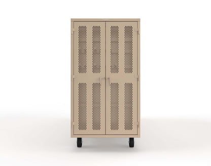 Extreme Duty Mobile Rigging Cabinet with 2 sets of 2 Ventilated Sliding Doors and 2 sets of 2 Ventilated Swing Doors with Short and Long Hangers  - 122 in. W x 50 in. D x 100 in. H - 10.27.6-4V-500-2SLD-2ED-40SH-16LH-FLP-CA-1019