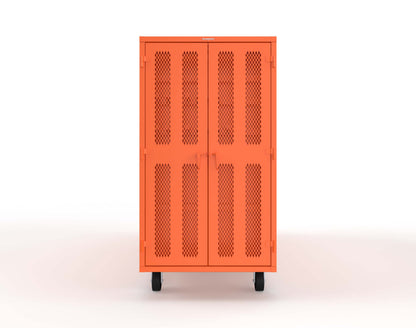 Extreme Duty Mobile Rigging Cabinet with 2 sets of 2 Ventilated Sliding Doors and 2 sets of 2 Ventilated Swing Doors with Short and Long Hangers - 122 in. W x 50 in. D x 100 in. H - 10.27.6-4V-500-2SLD-2ED-40SH-16LH-FLP-CA-2004