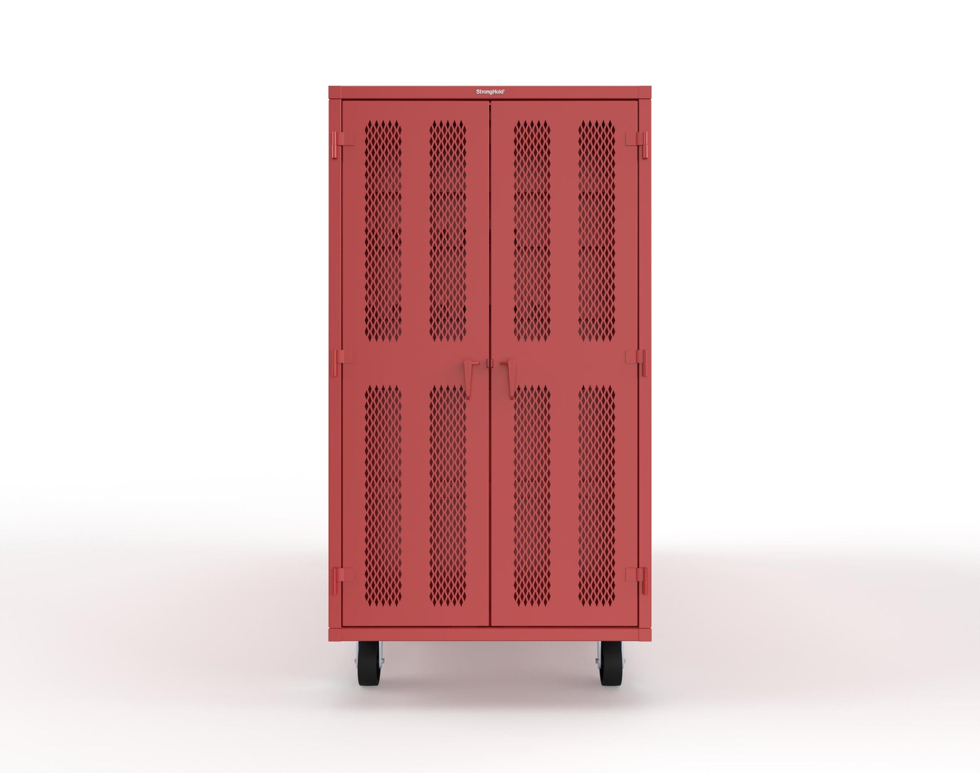 Extreme Duty Mobile Rigging Cabinet with 2 sets of 2 Ventilated Sliding Doors and 2 sets of 2 Ventilated Swing Doors with Short and Long Hangers  - 122 in. W x 50 in. D x 100 in. H - 10.27.6-4V-500-2SLD-2ED-40SH-16LH-FLP-CA-3001