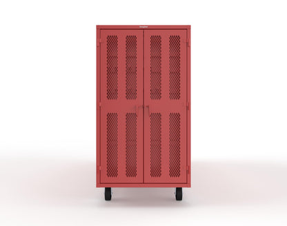 Extreme Duty Mobile Rigging Cabinet with 2 sets of 2 Ventilated Sliding Doors and 2 sets of 2 Ventilated Swing Doors with Short and Long Hangers  - 122 in. W x 50 in. D x 100 in. H - 10.27.6-4V-500-2SLD-2ED-40SH-16LH-FLP-CA-3001