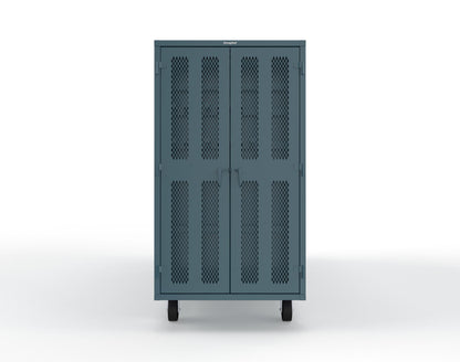 Extreme Duty Mobile Rigging Cabinet with 2 sets of 2 Ventilated Sliding Doors and 2 sets of 2 Ventilated Swing Doors with Short and Long Hangers  - 122 in. W x 50 in. D x 100 in. H - 10.27.6-4V-500-2SLD-2ED-40SH-16LH-FLP-CA-5001