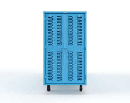 Extreme Duty Mobile Rigging Cabinet with 2 sets of 2 Ventilated Sliding Doors and 2 sets of 2 Ventilated Swing Doors with Short and Long Hangers  - 122 in. W x 50 in. D x 100 in. H - 10.27.6-4V-500-2SLD-2ED-40SH-16LH-FLP-CA-5012