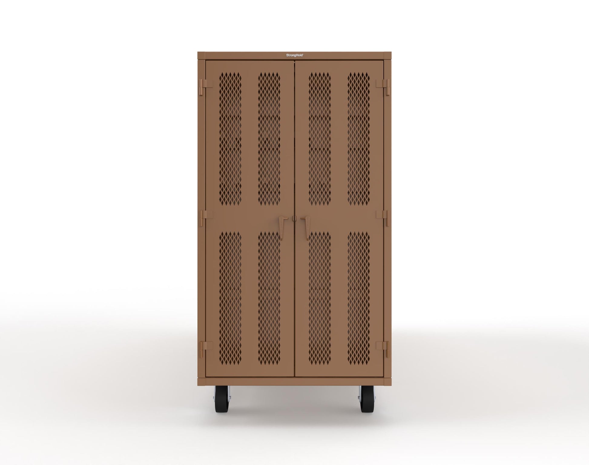 Extreme Duty Mobile Rigging Cabinet with 2 sets of 2 Ventilated Sliding Doors and 2 sets of 2 Ventilated Swing Doors with Short and Long Hangers  - 122 in. W x 50 in. D x 100 in. H - 10.27.6-4V-500-2SLD-2ED-40SH-16LH-FLP-CA-8008