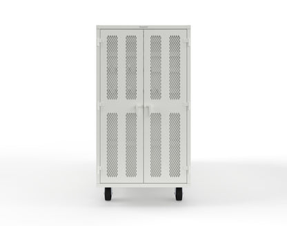Extreme Duty Mobile Rigging Cabinet with 2 sets of 2 Ventilated Sliding Doors and 2 sets of 2 Ventilated Swing Doors with Short and Long Hangers  - 122 in. W x 50 in. D x 100 in. H - 10.27.6-4V-500-2SLD-2ED-40SH-16LH-FLP-CA-9003