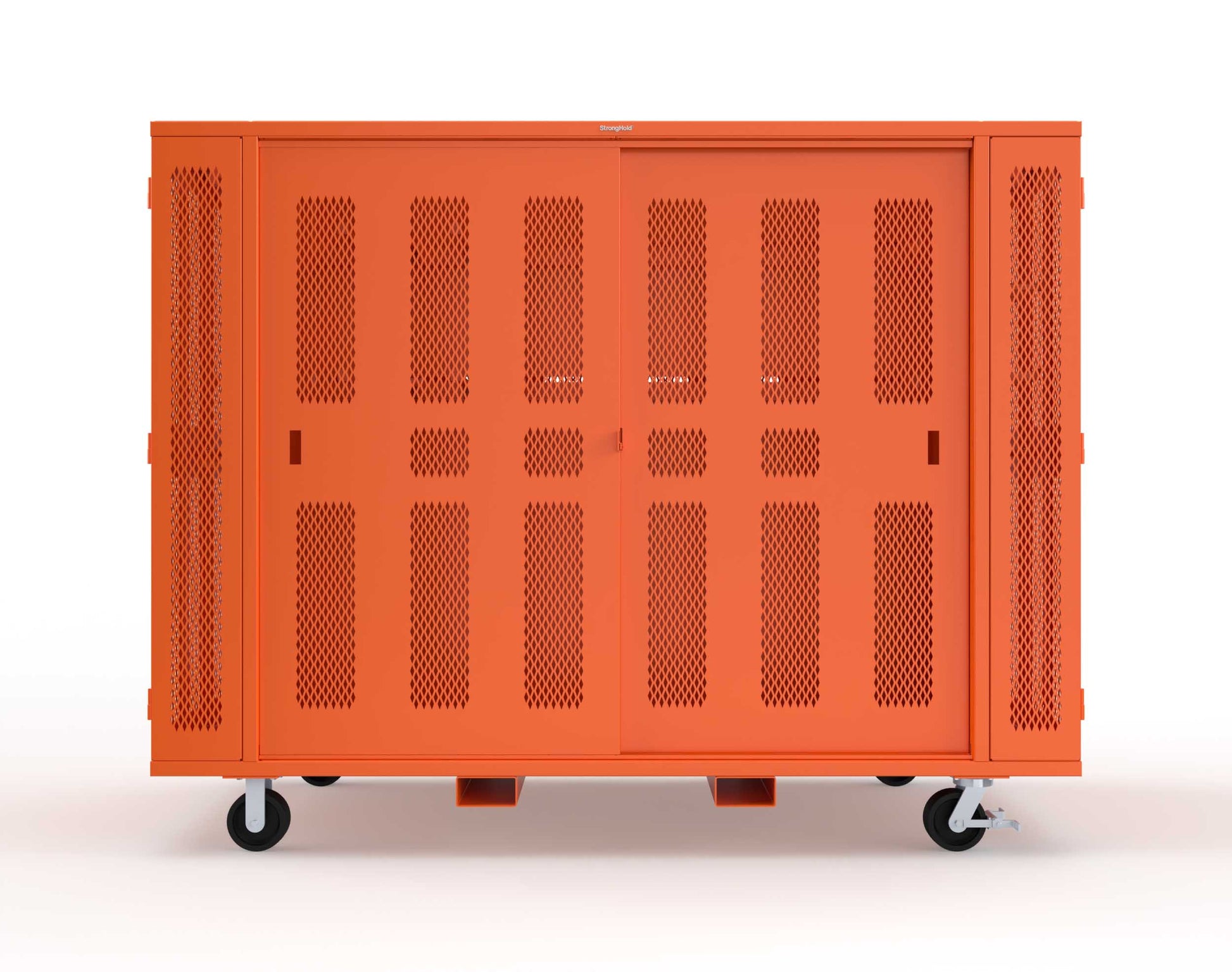 Extreme Duty Mobile Rigging Cabinet with 2 sets of 2 Ventilated Sliding Doors and 2 sets of 2 Ventilated Swing Doors with Short and Long Hangers  - 122 in. W x 50 in. D x 100 in. H - 10.27.6-4V-500-2SLD-2ED-40SH-16LH-FLP-CA-2009