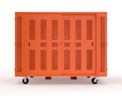 Extreme Duty Mobile Rigging Cabinet with 2 sets of 2 Ventilated Sliding Doors and 2 sets of 2 Ventilated Swing Doors with Short and Long Hangers  - 122 in. W x 50 in. D x 100 in. H - 10.27.6-4V-500-2SLD-2ED-40SH-16LH-FLP-CA-2009