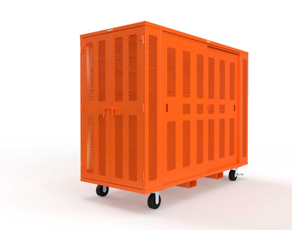 Extreme Duty Mobile Rigging Cabinet with 2 sets of 2 Ventilated Sliding Doors and 2 sets of 2 Ventilated Swing Doors with Short and Long Hangers  - 122 in. W x 50 in. D x 100 in. H - 10.27.6-4V-500-2SLD-2ED-40SH-16LH-FLP-CA-2009
