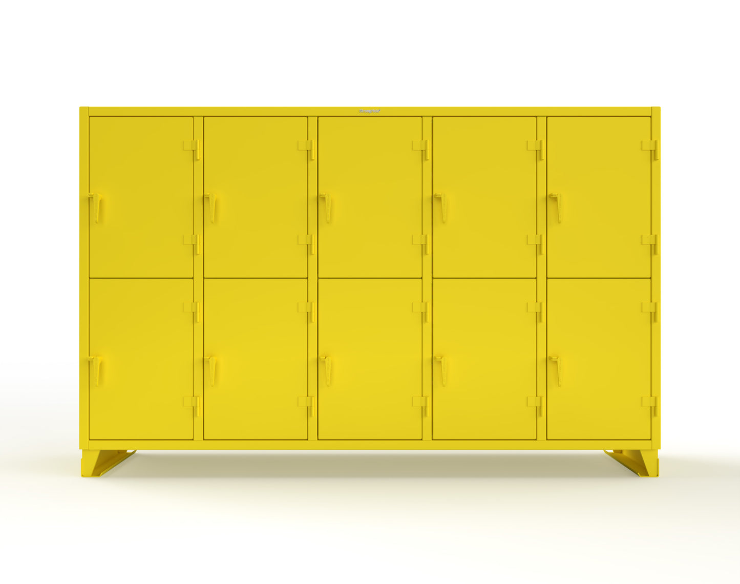 Extreme Duty 12 GA Double-Tier Locker with 10 Compartments, 15 Shelves, 20 Drawers - 122 in. W x 24in. D x 78 in. H - 106-24-2TPL-20DB-1023