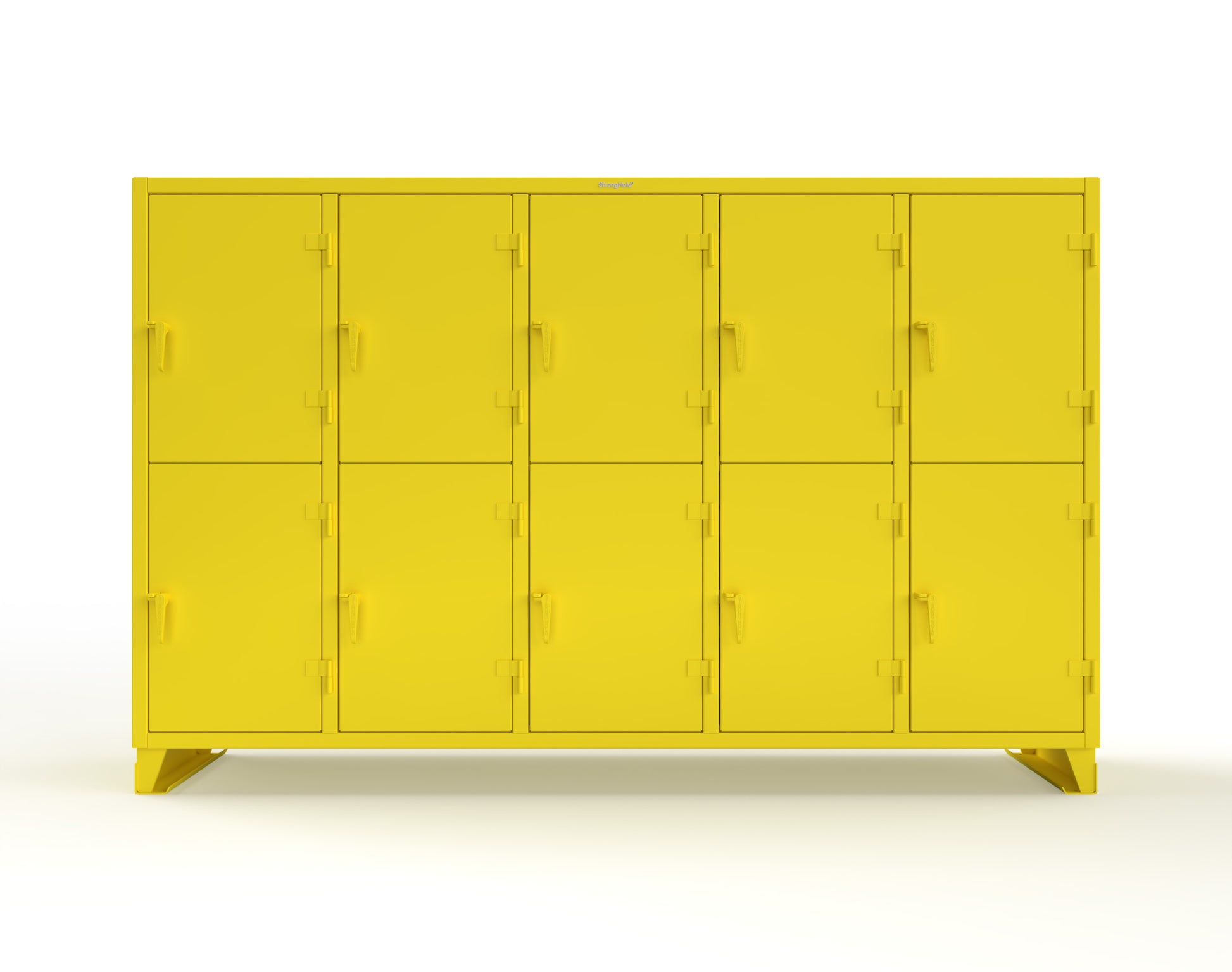 Extreme Duty 12 GA Double-Tier Locker with 10 Compartments, 15 Shelves, 20 Drawers - 122 in. W x 24in. D x 78 in. H - 106-24-2TPL-20DB-1023