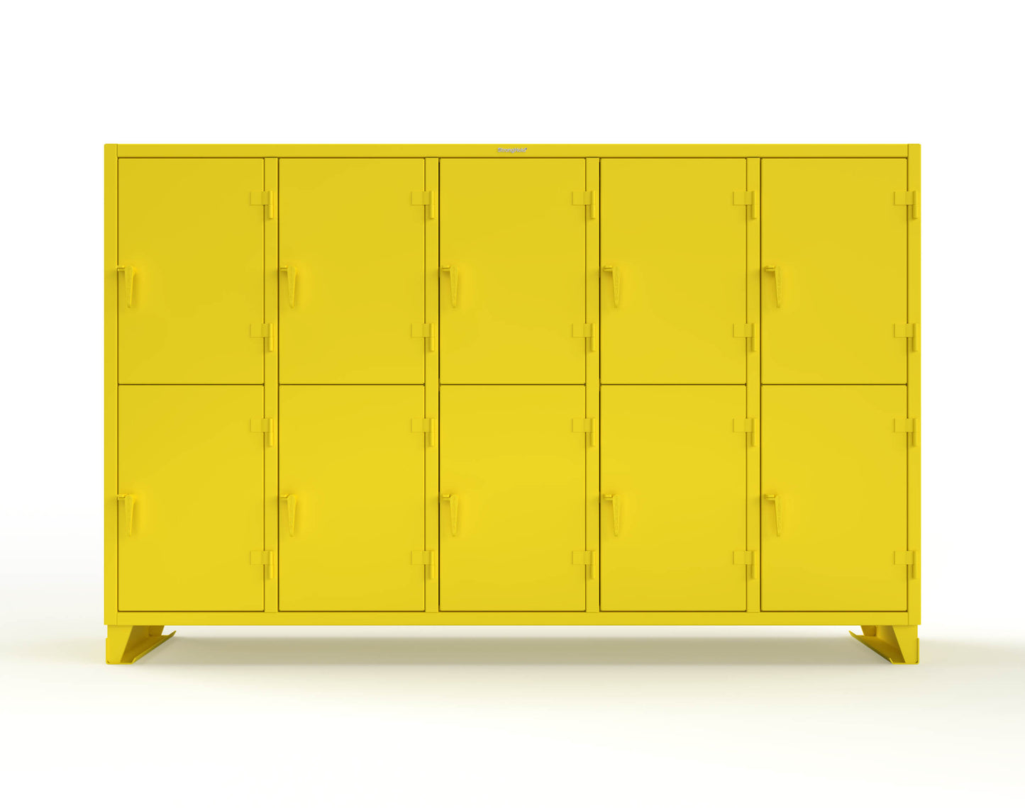 Extreme Duty 12 GA Double-Tier Locker with 10 Compartments, 20 Shelves, Coat Hooks - 122 in. W x 24in. D x 78 in. H - 106-24-2TPL-1023