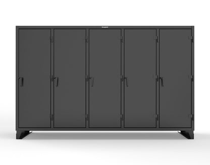 Extreme Duty 12 GA Multi-Shift Cabinet with 25 Shelves - 122 In. W x 24 In. D x 78 In. H - 106-MS-2425-9005