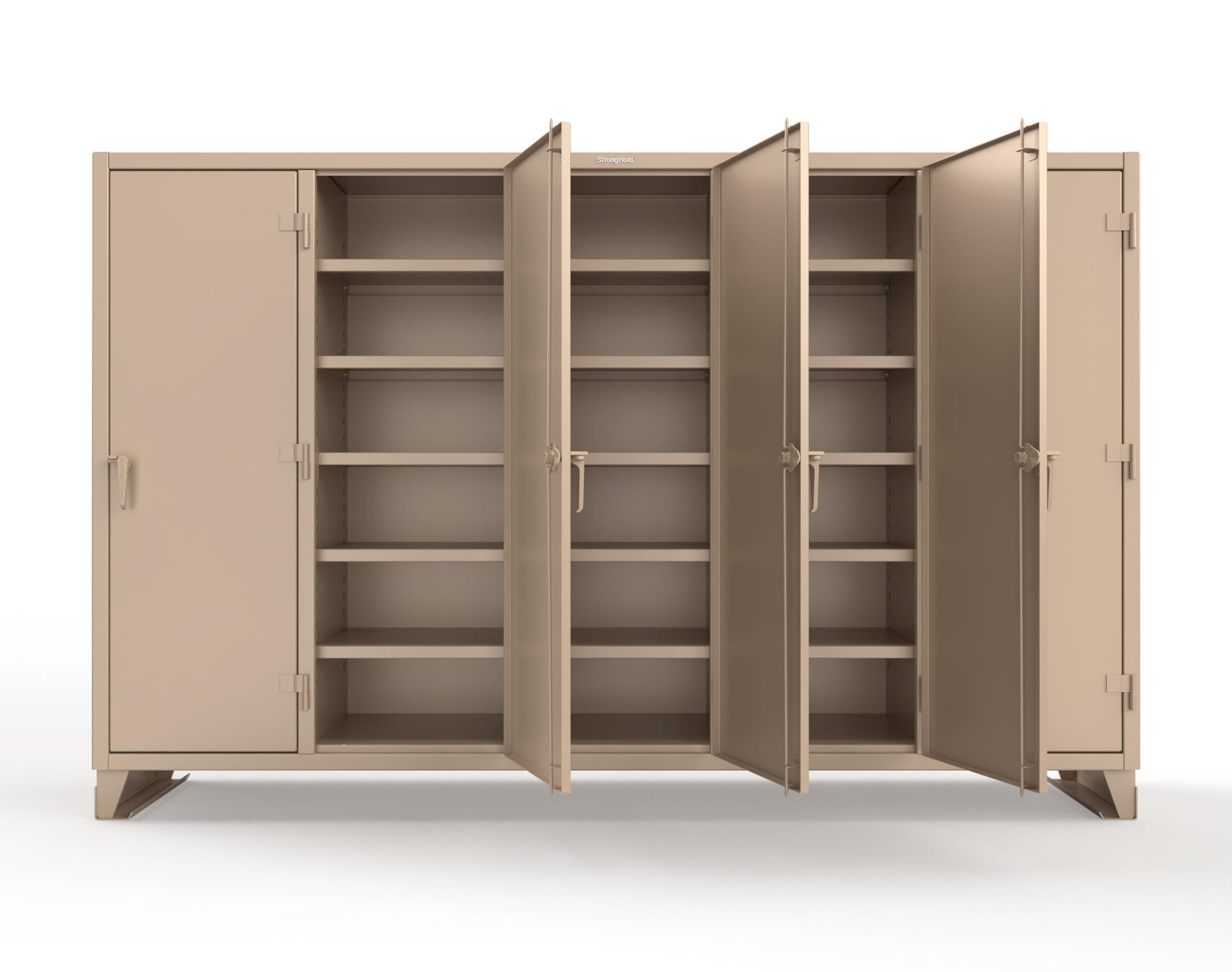 Extreme Duty 12 GA Multi-Shift Cabinet with 25 Shelves - 122 In. W x 24 In. D x 78 In. H - 106-MS-2425-1019