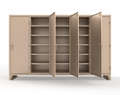Extreme Duty 12 GA Multi-Shift Cabinet with 25 Shelves - 122 In. W x 24 In. D x 78 In. H - 106-MS-2425-1019