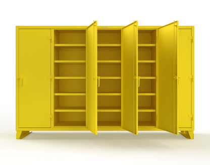 Extreme Duty 12 GA Multi-Shift Cabinet with 25 Shelves - 122 In. W x 24 In. D x 78 In. H - 106-MS-2425-1021