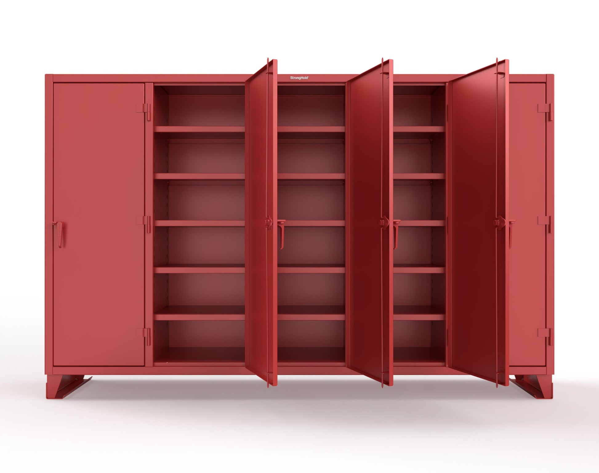 Extreme Duty 12 GA Multi-Shift Cabinet with 25 Shelves - 122 In. W x 24 In. D x 78 In. H - 106-MS-2425-3001