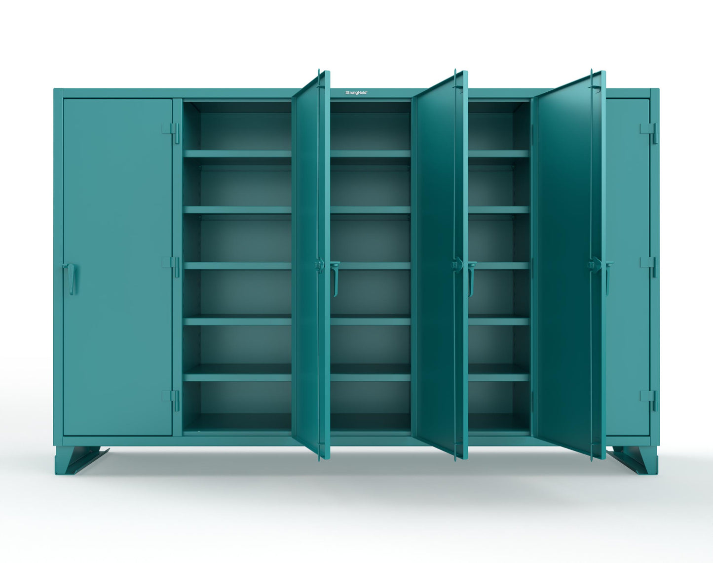 Extreme Duty 12 GA Multi-Shift Cabinet with 25 Shelves - 122 In. W x 24 In. D x 78 In. H - 106-MS-2425-5021