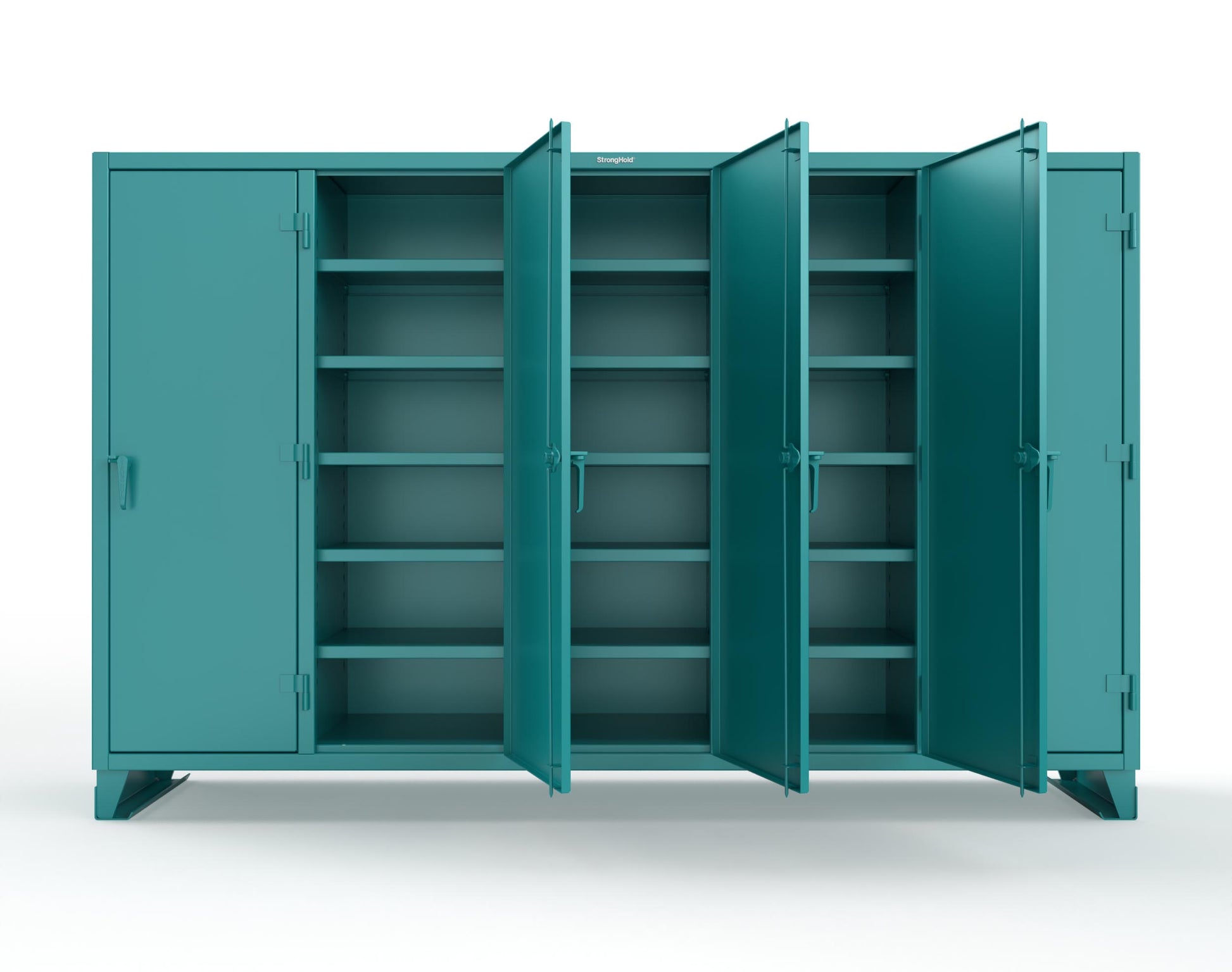 Extreme Duty 12 GA Multi-Shift Cabinet with 25 Shelves - 122 In. W x 24 In. D x 78 In. H - 106-MS-2425-5021