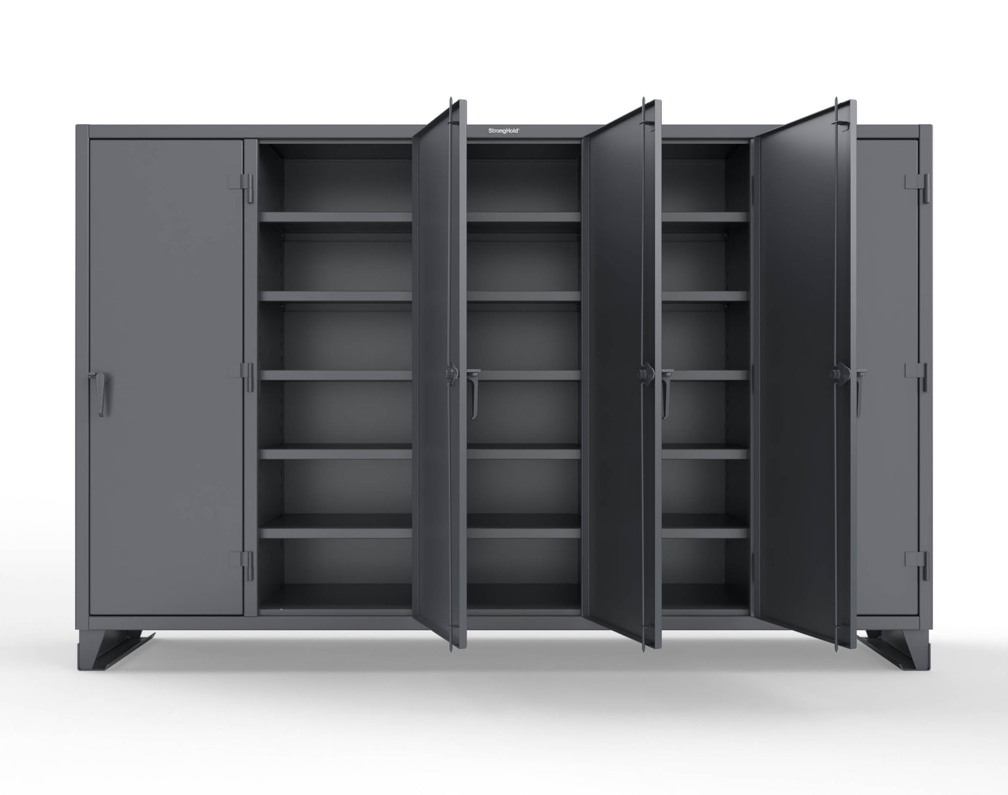 Extreme Duty 12 GA Multi-Shift Cabinet with 25 Shelves - 122 In. W x 24 In. D x 78 In. H - 106-MS-2425-7024