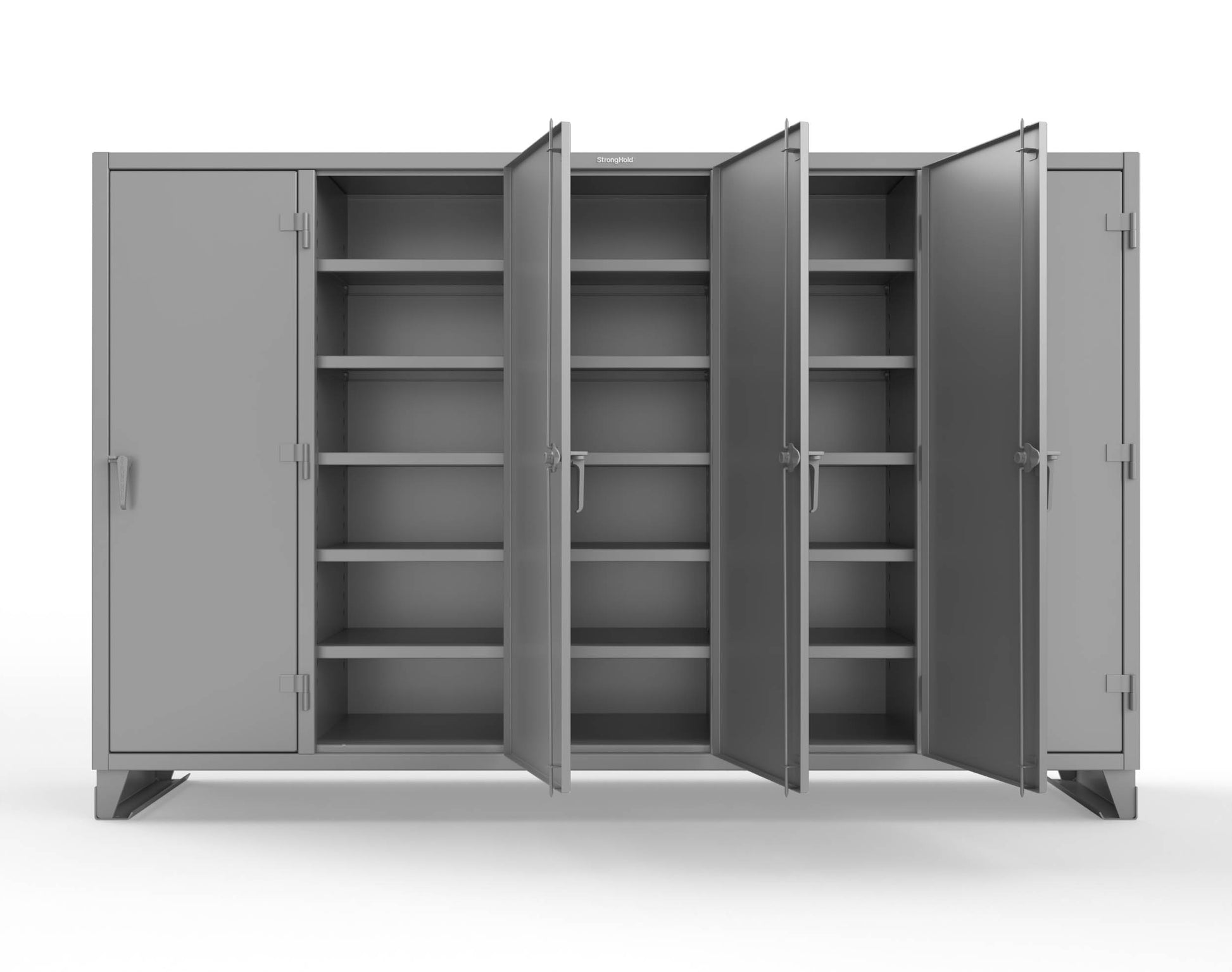 Extreme Duty 12 GA Multi-Shift Cabinet with 25 Shelves - 122 In. W x 24 In. D x 78 In. H - 106-MS-2425-7037