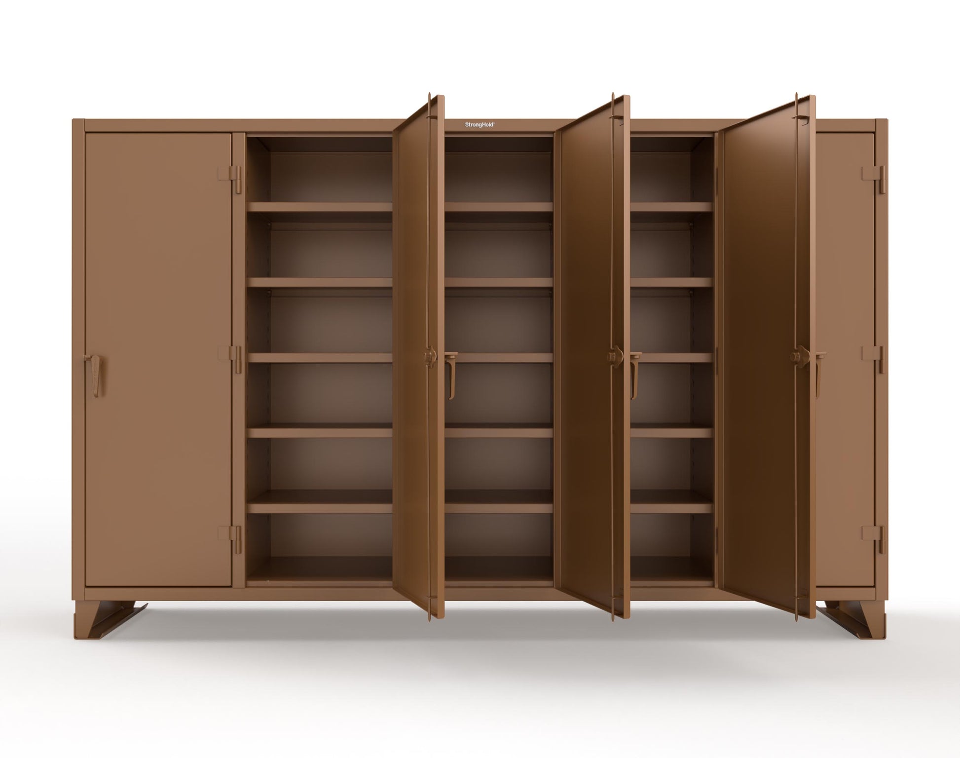 Extreme Duty 12 GA Multi-Shift Cabinet with 25 Shelves - 122 In. W x 24 In. D x 78 In. H - 106-MS-2425-8008