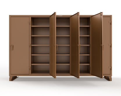 Extreme Duty 12 GA Multi-Shift Cabinet with 25 Shelves - 122 In. W x 24 In. D x 78 In. H - 106-MS-2425-8008
