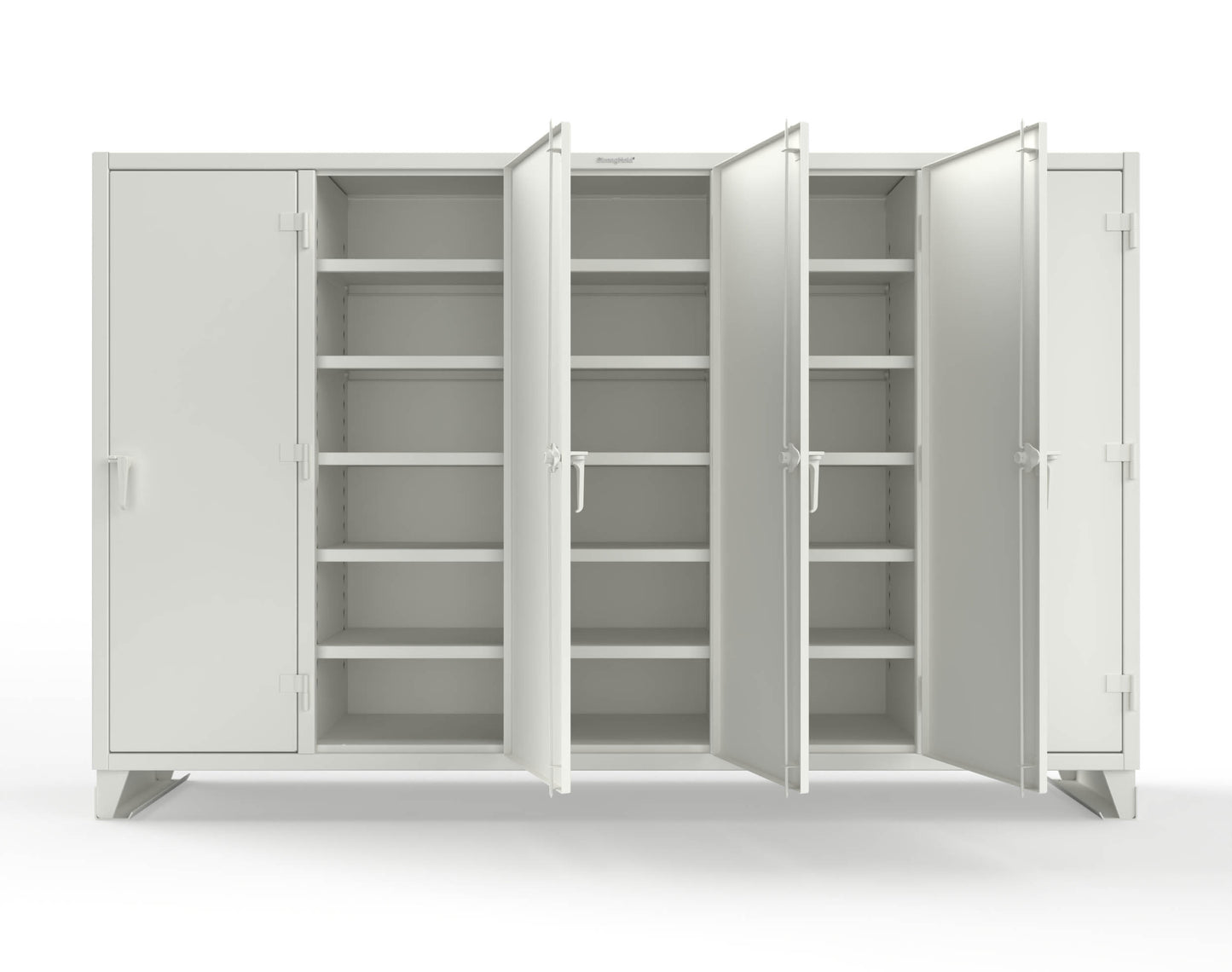 Extreme Duty 12 GA Multi-Shift Cabinet with 25 Shelves - 122 In. W x 24 In. D x 78 In. H - 106-MS-2425-9003
