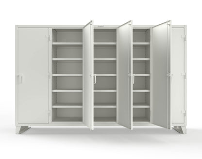 Extreme Duty 12 GA Multi-Shift Cabinet with 25 Shelves - 122 In. W x 24 In. D x 78 In. H - 106-MS-2425-9003