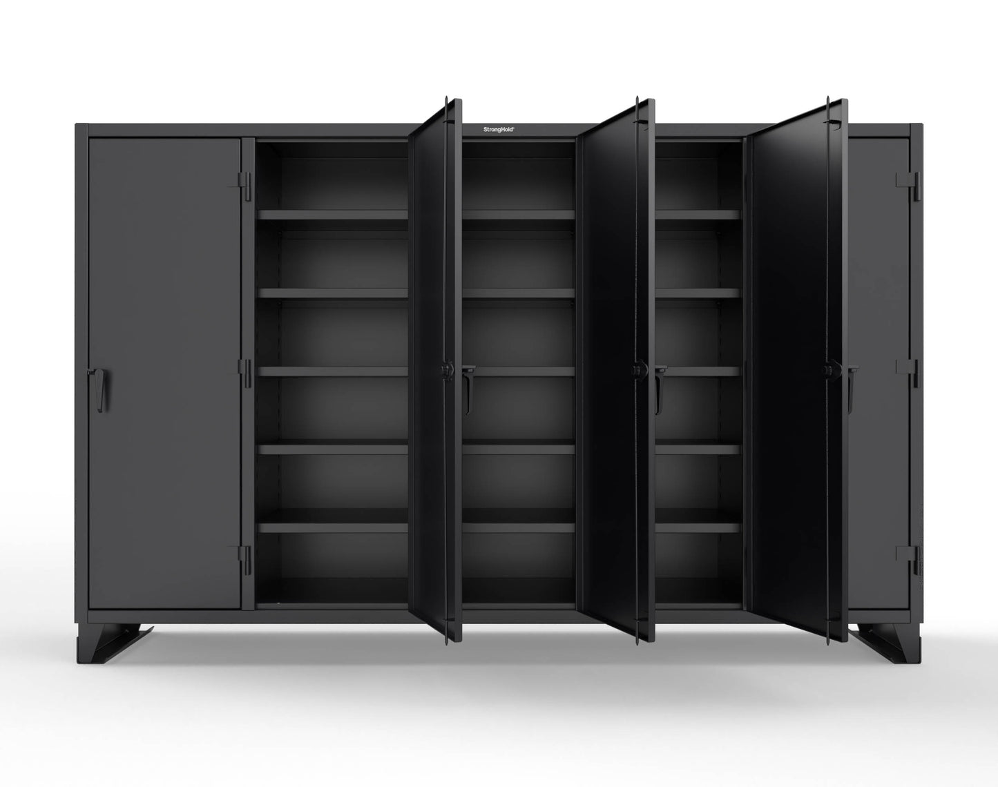 Extreme Duty 12 GA Multi-Shift Cabinet with 25 Shelves - 122 In. W x 24 In. D x 78 In. H - 106-MS-2425-9005