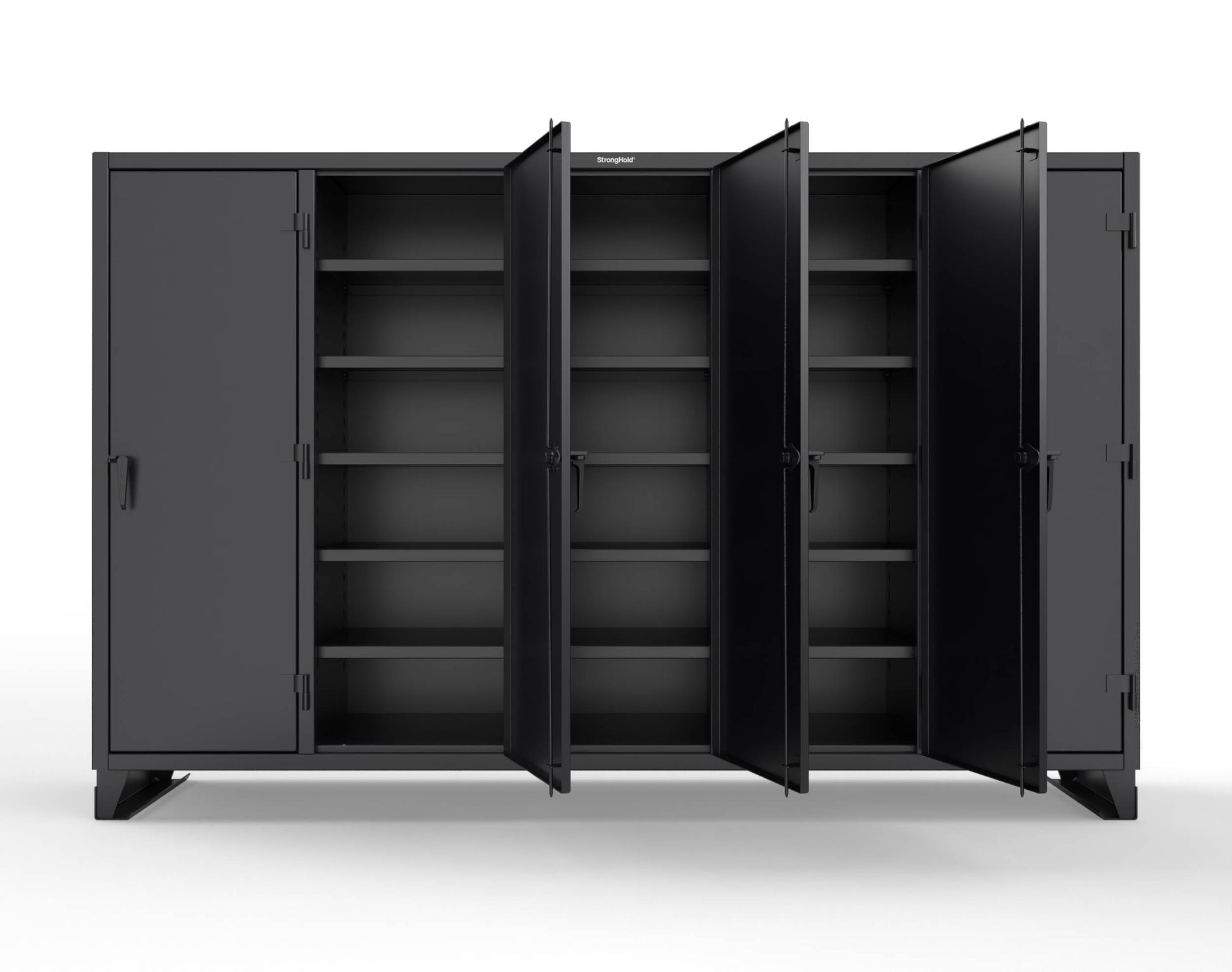 Extreme Duty 12 GA Multi-Shift Cabinet with 25 Shelves - 122 In. W x 24 In. D x 78 In. H - 106-MS-2425-9005