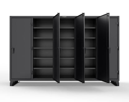 Extreme Duty 12 GA Multi-Shift Cabinet with 25 Shelves - 122 In. W x 24 In. D x 78 In. H - 106-MS-2425-9005