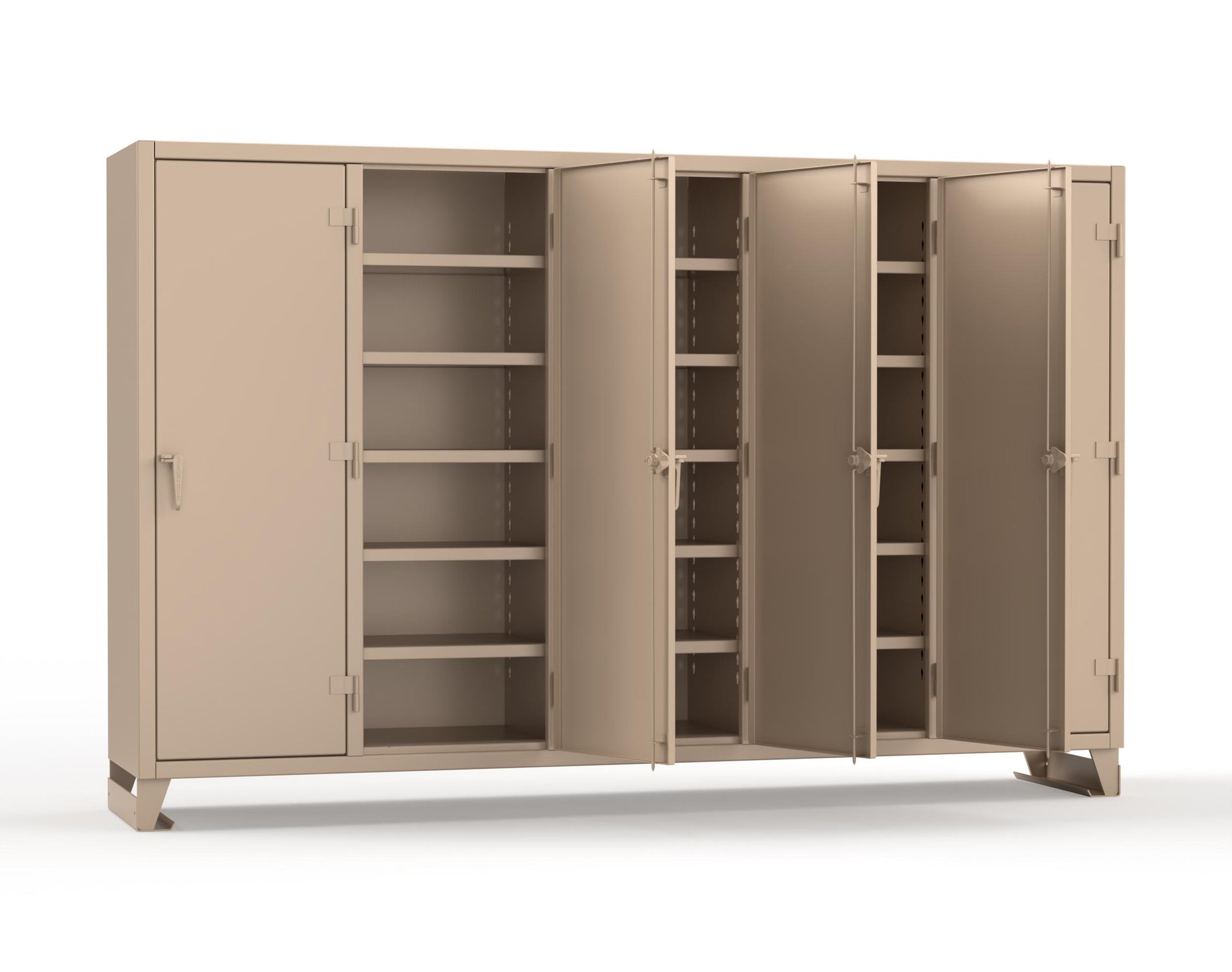 Extreme Duty 12 GA Multi-Shift Cabinet with 25 Shelves - 122 In. W x 24 In. D x 78 In. H - 106-MS-2425-1019