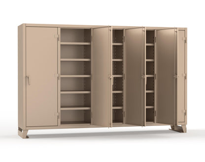 Extreme Duty 12 GA Multi-Shift Cabinet with 25 Shelves - 122 In. W x 24 In. D x 78 In. H - 106-MS-2425-1019