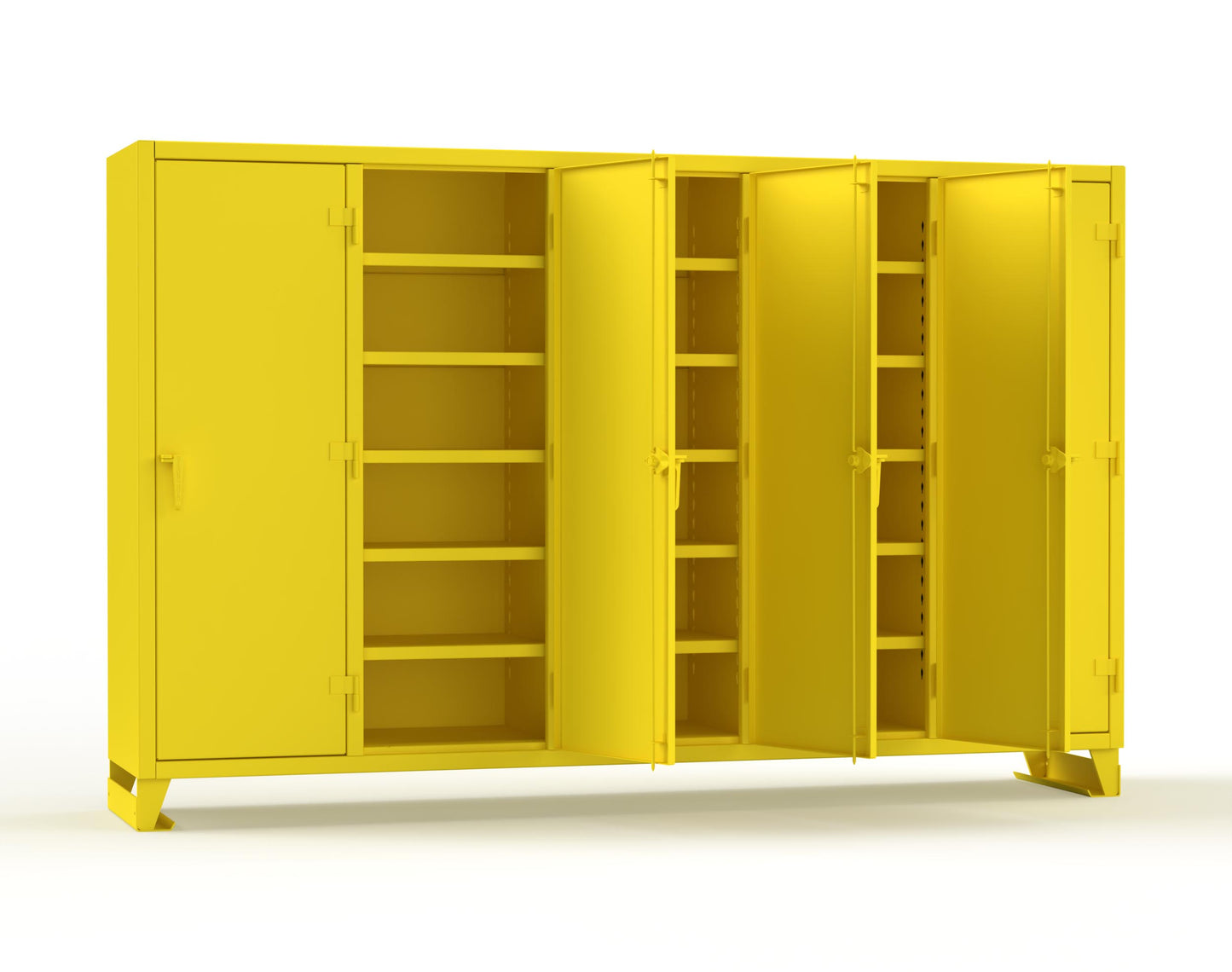 Extreme Duty 12 GA Multi-Shift Cabinet with 25 Shelves - 122 In. W x 24 In. D x 78 In. H - 106-MS-2425-1021