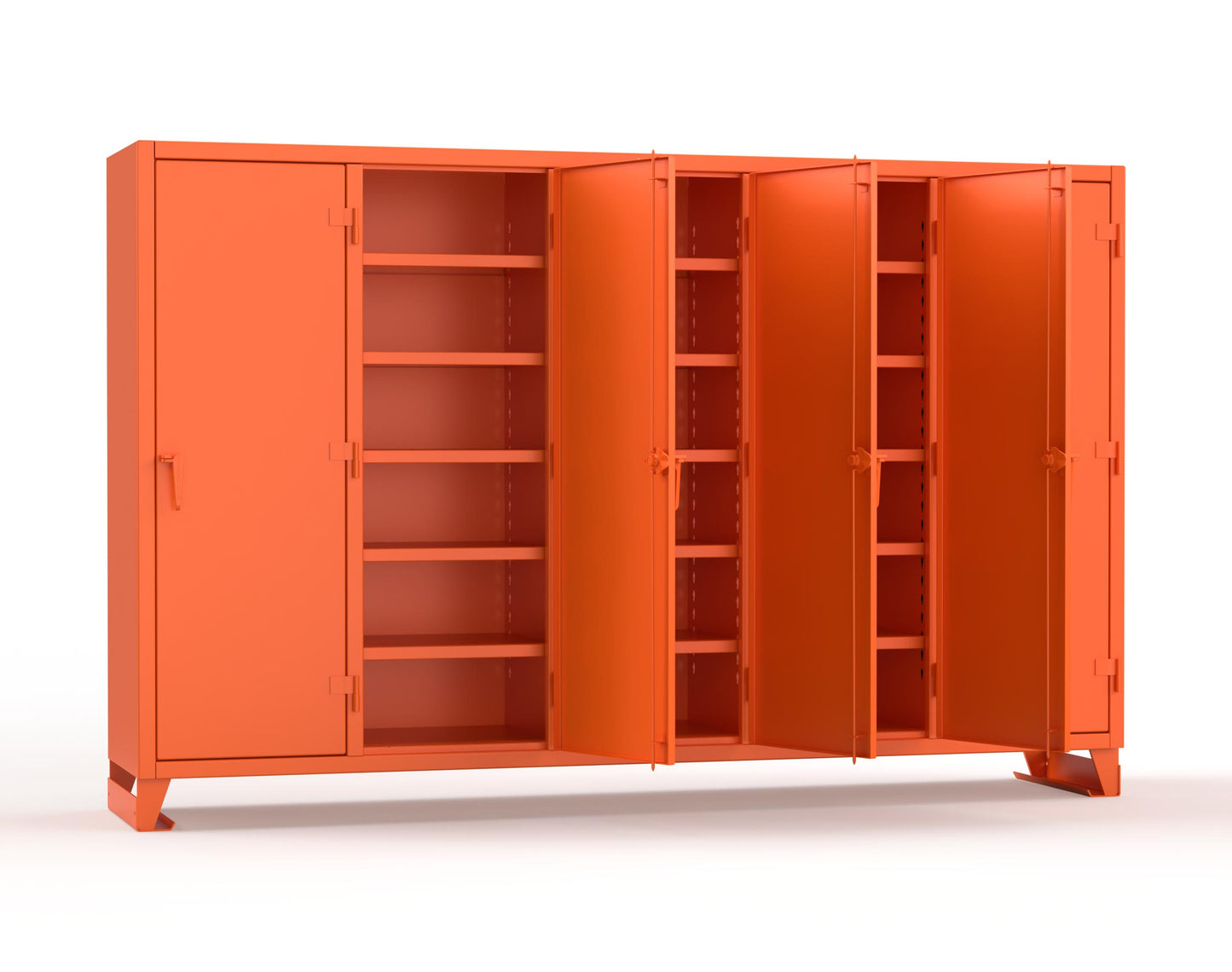 Extreme Duty 12 GA Multi-Shift Cabinet with 25 Shelves - 122 In. W x 24 In. D x 78 In. H - 106-MS-2425-2009