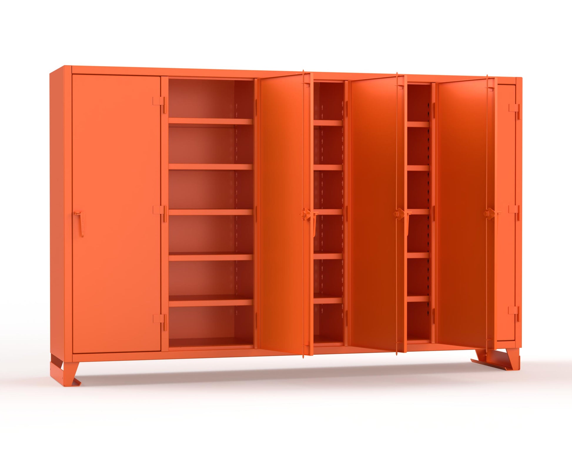 Extreme Duty 12 GA Multi-Shift Cabinet with 25 Shelves - 122 In. W x 24 In. D x 78 In. H - 106-MS-2425-2009