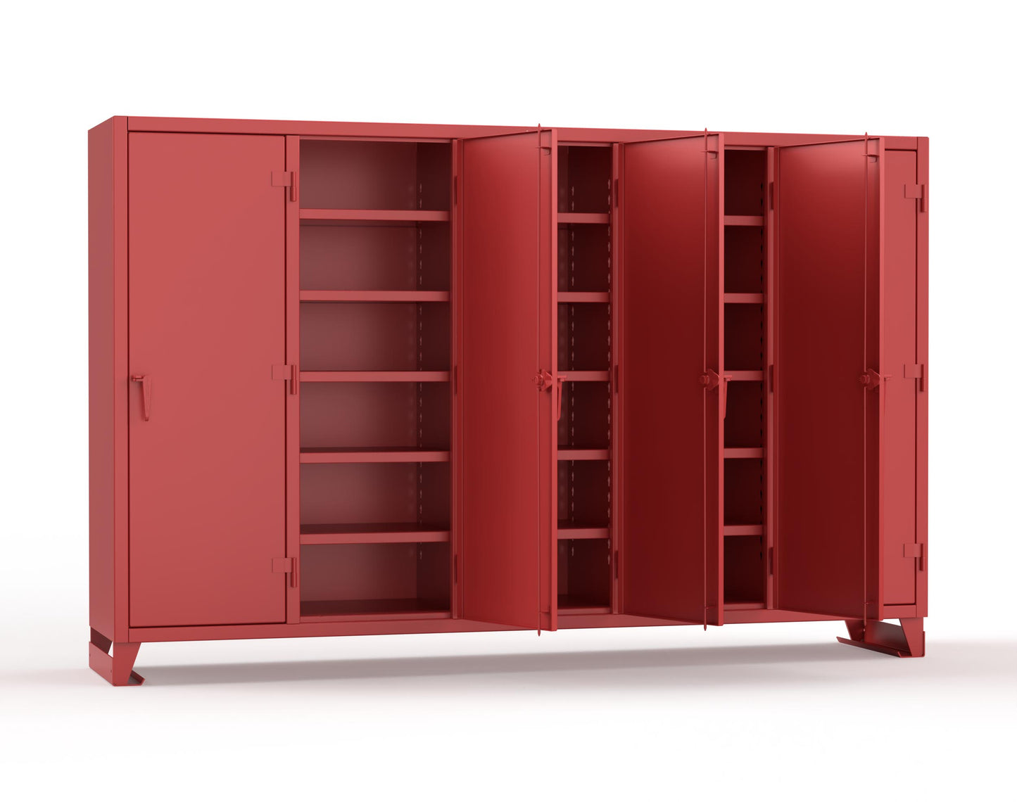 Extreme Duty 12 GA Multi-Shift Cabinet with 25 Shelves - 122 In. W x 24 In. D x 78 In. H - 106-MS-2425-3001