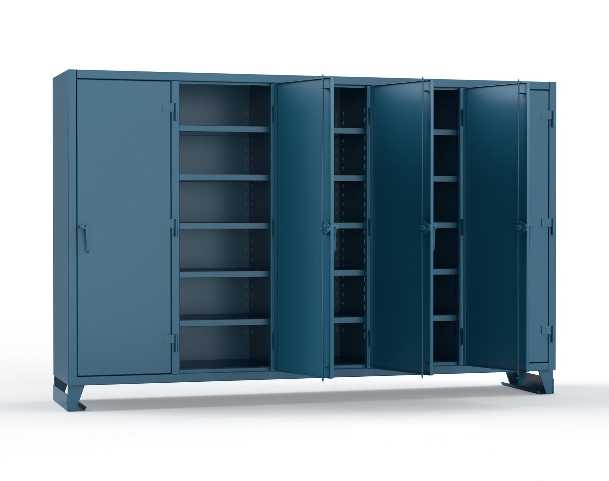 Extreme Duty 12 GA Multi-Shift Cabinet with 25 Shelves - 122 In. W x 24 In. D x 78 In. H - 106-MS-2425-5001