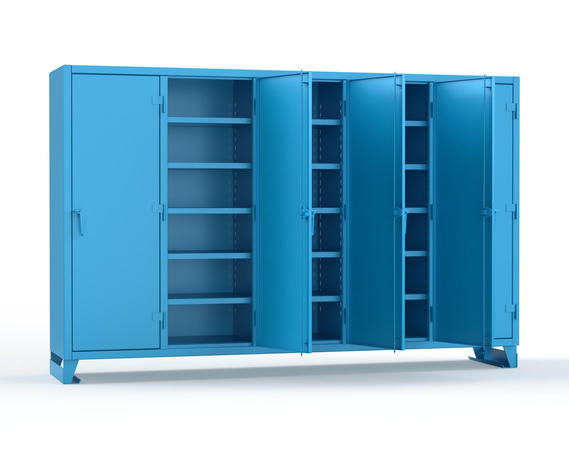 Extreme Duty 12 GA Multi-Shift Cabinet with 25 Shelves - 122 In. W x 24 In. D x 78 In. H - 106-MS-2425-5012