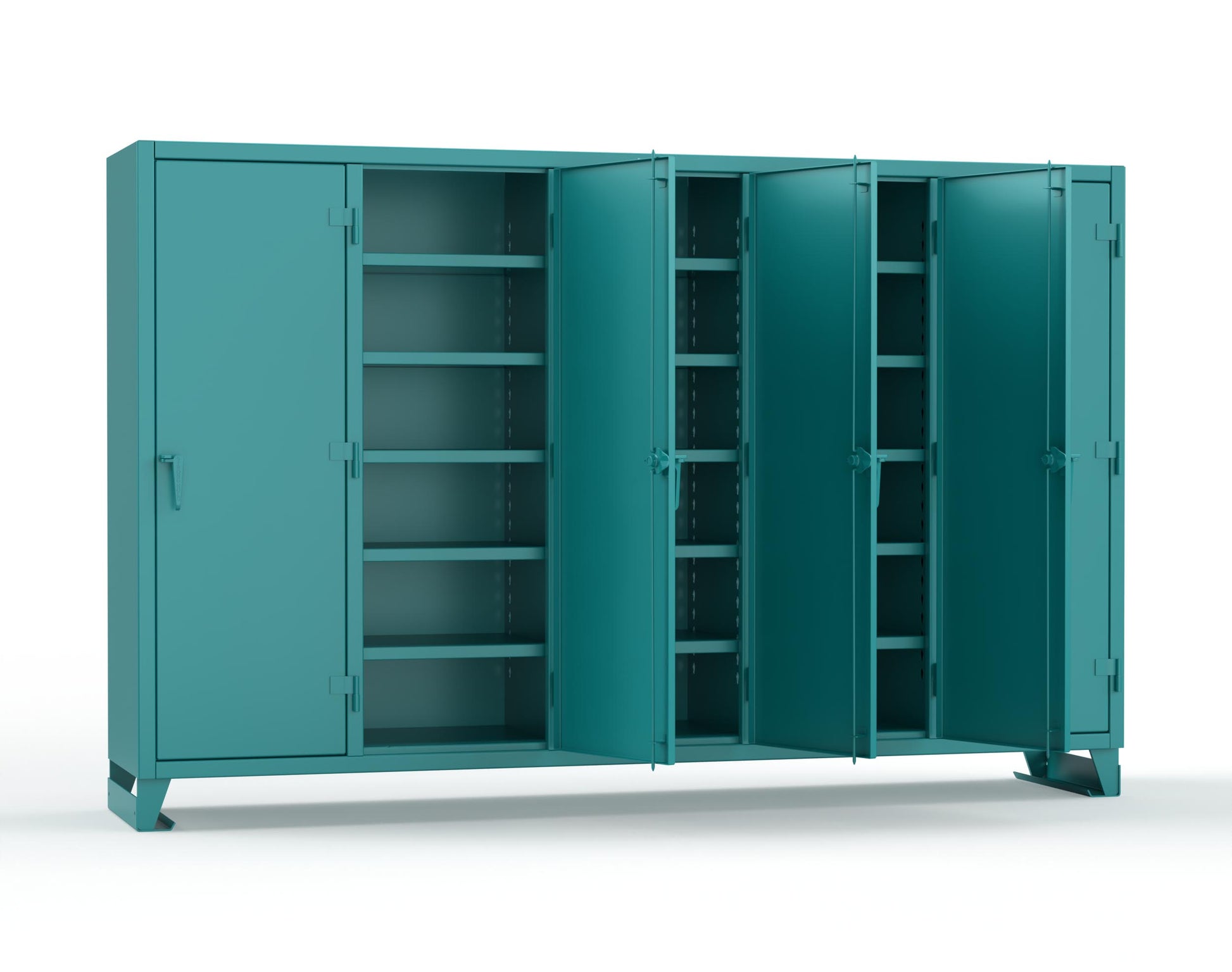 Extreme Duty 12 GA Multi-Shift Cabinet with 25 Shelves - 122 In. W x 24 In. D x 78 In. H - 106-MS-2425-5021