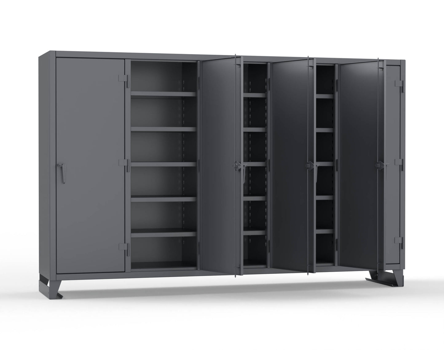 Extreme Duty 12 GA Multi-Shift Cabinet with 25 Shelves - 122 In. W x 24 In. D x 78 In. H - 106-MS-2425-7024