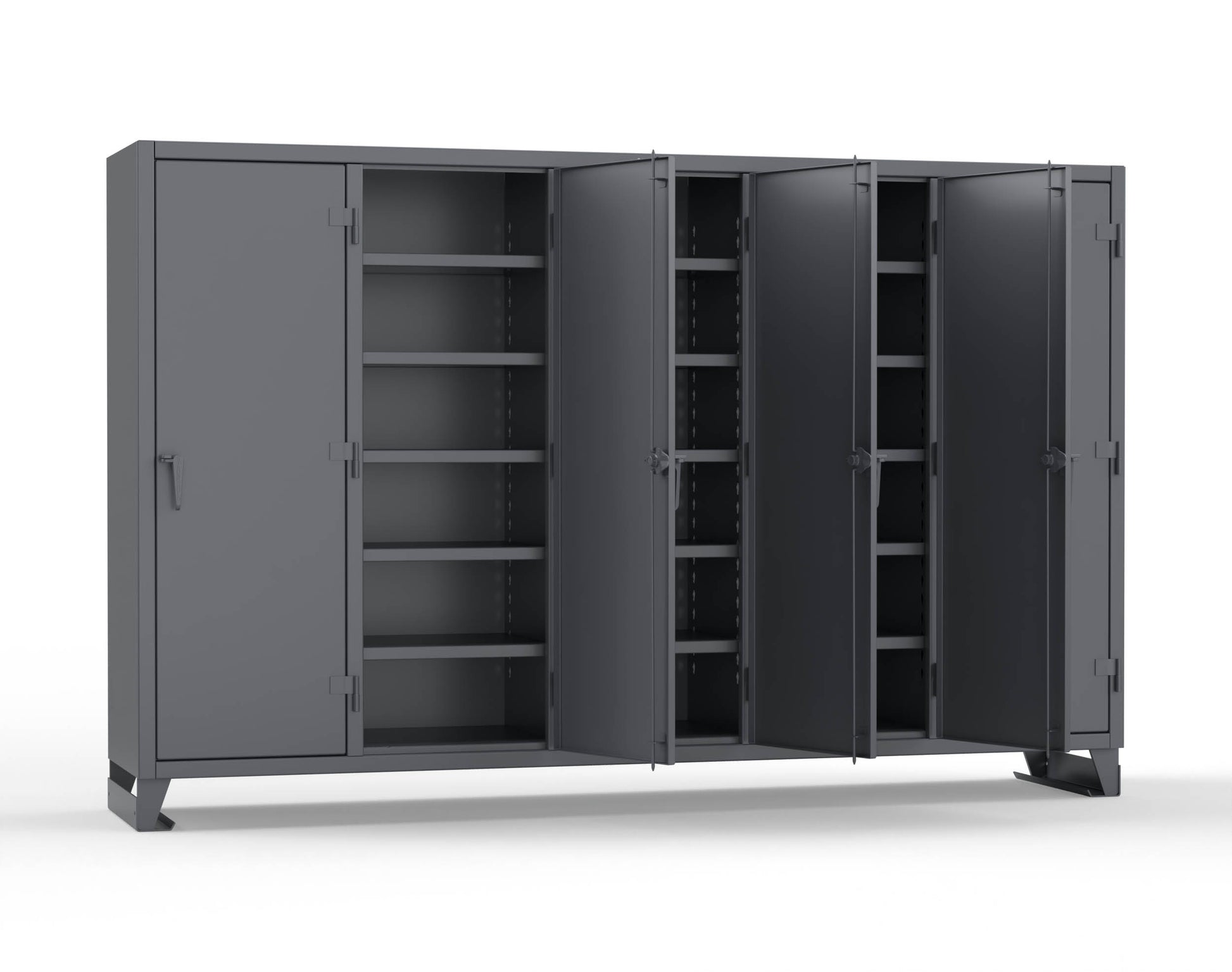 Extreme Duty 12 GA Multi-Shift Cabinet with 25 Shelves - 122 In. W x 24 In. D x 78 In. H - 106-MS-2425-7024
