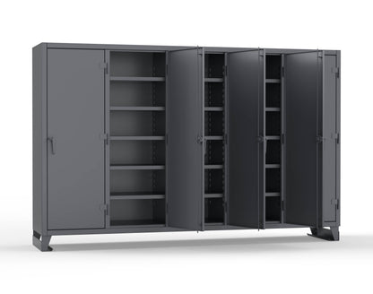 Extreme Duty 12 GA Multi-Shift Cabinet with 25 Shelves - 122 In. W x 24 In. D x 78 In. H - 106-MS-2425-7024