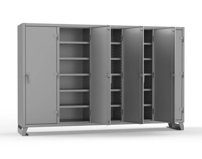 Extreme Duty 12 GA Multi-Shift Cabinet with 25 Shelves - 122 In. W x 24 In. D x 78 In. H - 106-MS-2425-7037