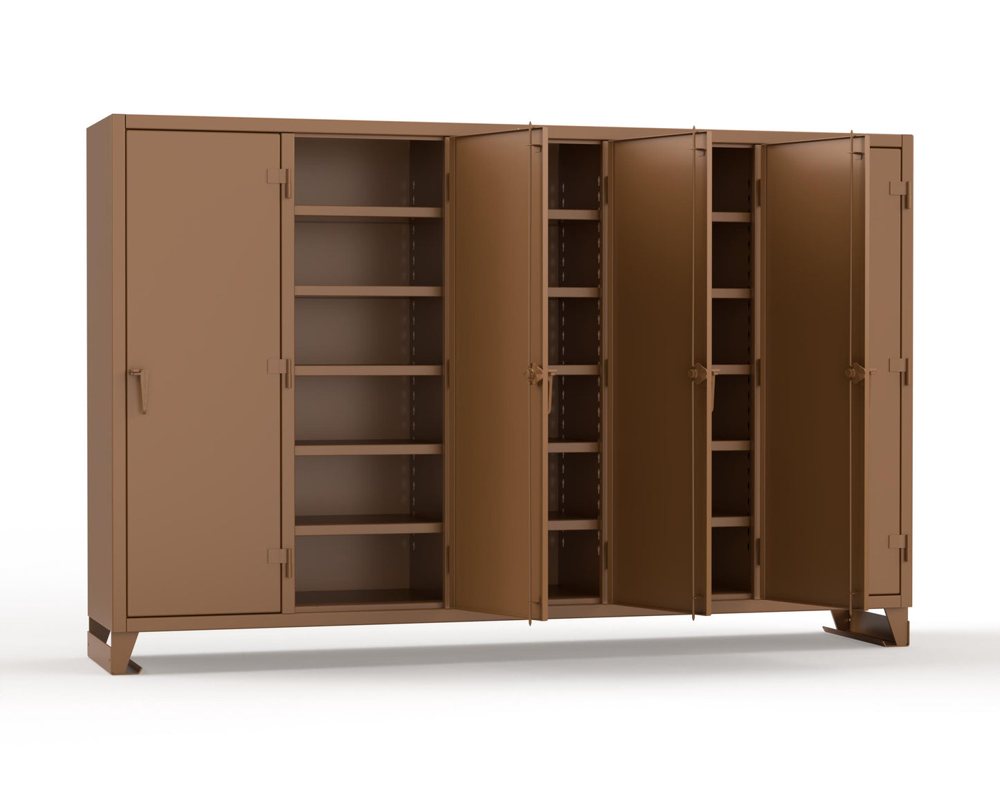 Extreme Duty 12 GA Multi-Shift Cabinet with 25 Shelves - 122 In. W x 24 In. D x 78 In. H - 106-MS-2425-8008