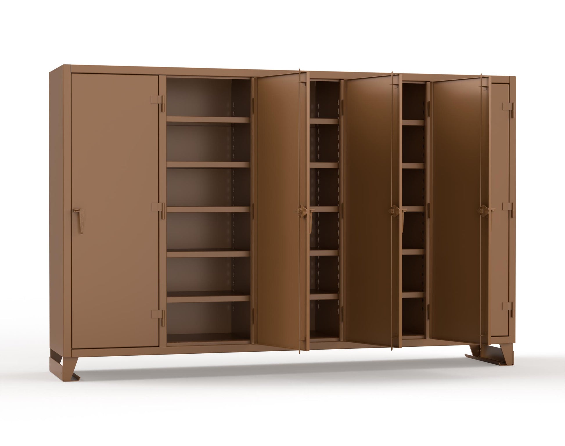 Extreme Duty 12 GA Multi-Shift Cabinet with 25 Shelves - 122 In. W x 24 In. D x 78 In. H - 106-MS-2425-8008