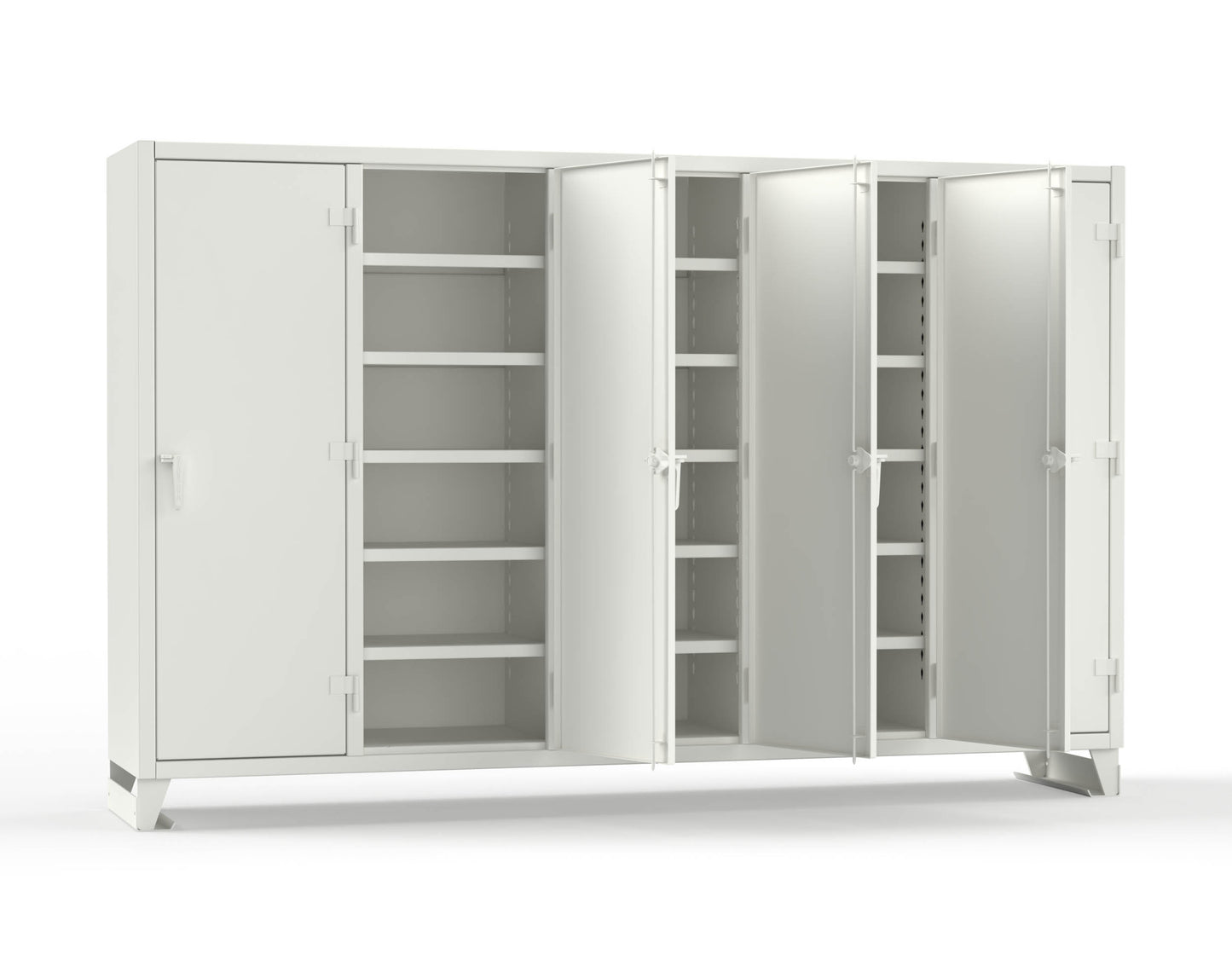 Extreme Duty 12 GA Multi-Shift Cabinet with 25 Shelves - 122 In. W x 24 In. D x 78 In. H - 106-MS-2425-9003